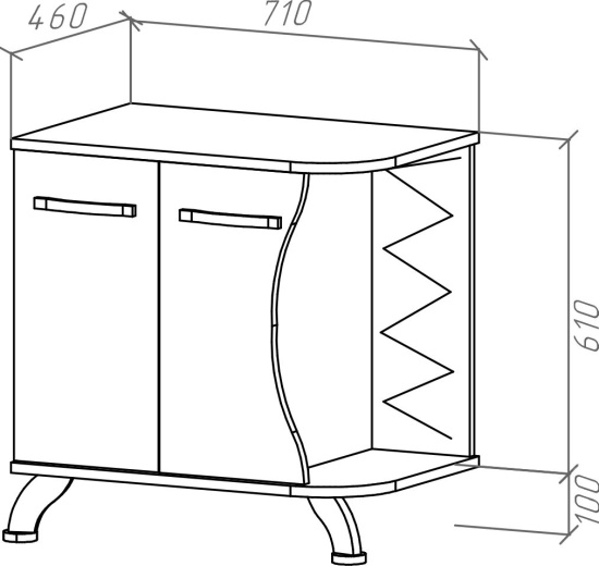 Мебель для ванной Bellezza Рио 70 L красная с черным