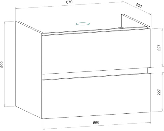 Мебель для ванной Art&Max Techno 70 подвесная, дуб мадейра янтарь