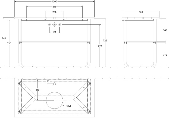 Мебель для ванной Villeroy & Boch Antheus сarrara