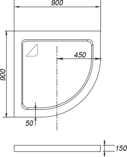 Поддон для душа Weltwasser WFR 90/15