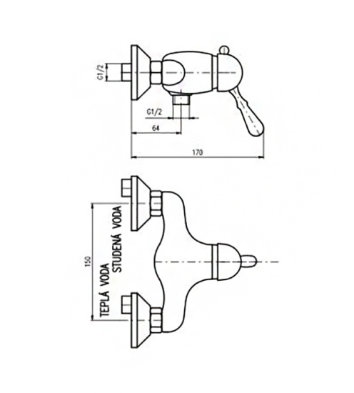 Смеситель для душа Rav Slezak Labe L081.5SM