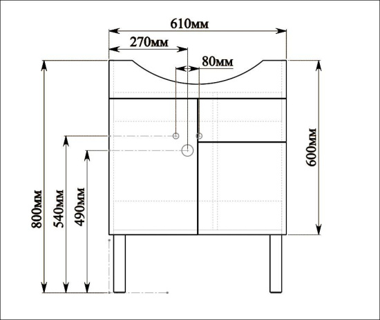 Тумба с раковиной Sanvit Прима 65
