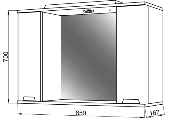 Зеркало со шкафчиком Cerutti SPA Ломбардия 85