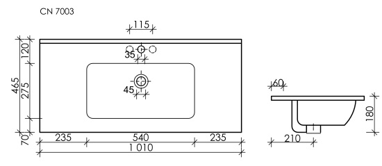 Мебельная раковина Sancos Element 101 CN7003