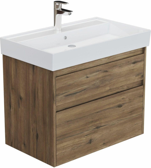 Тумба с раковиной Aquanet Nova Lite 2.0 75 2 ящика, дуб рустикальный