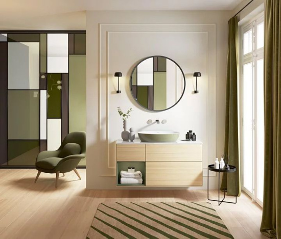 Зеркало Villeroy & Boch Antheus B30500PW 85 black ash, круглое