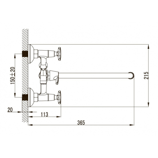 Смеситель для ванны Kaiser Crystal 28155