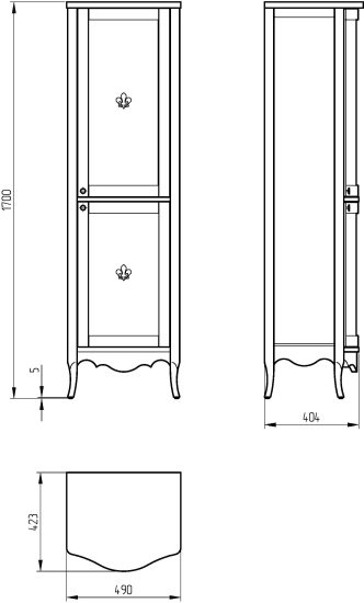 Пенал Migliore Bella 25918 R, avorio