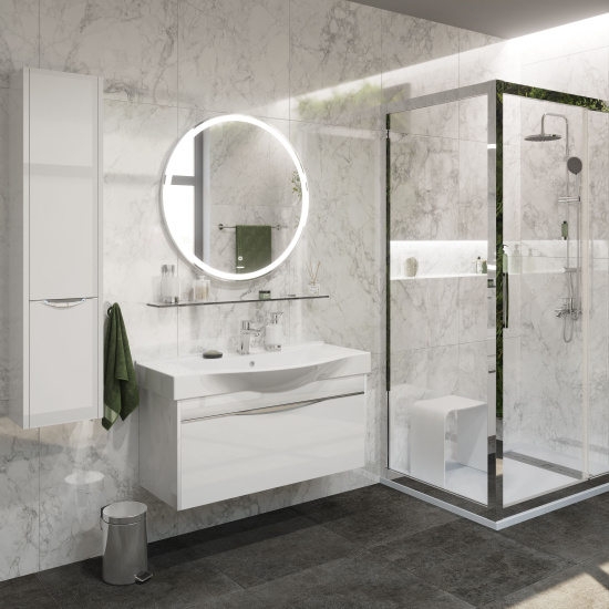 Зеркало Stworki Мальмё 77 с подсветкой, сенсор на зеркале