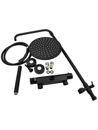 Душевая стойка Fiore Kevon Black Matt 44NN0932 термостат, черная