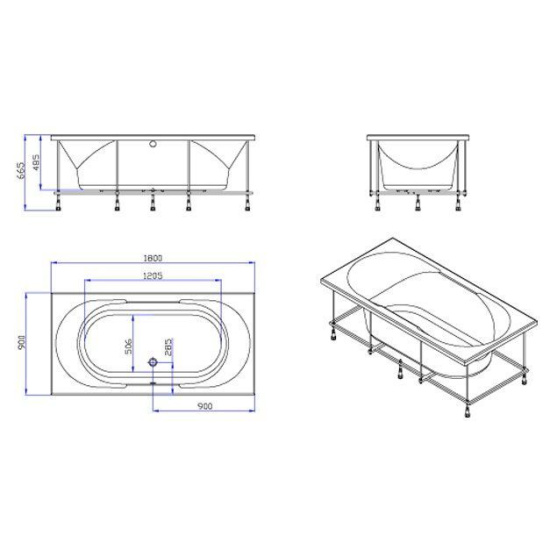 Акриловая ванна Akrilan Rio Medellin 180