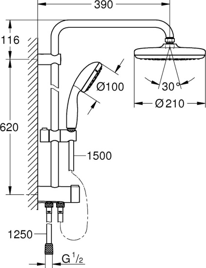 Душевой комплект Grohe Grohtherm 800 34558000 + 26381001
