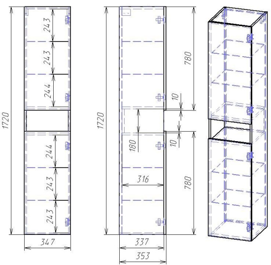 Пенал Dreja Perfecto 35 дуб эврика/белый глянец