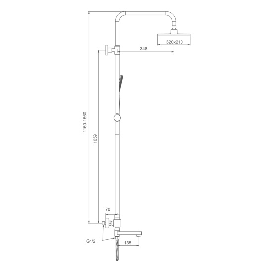 Душевая стойка Splenka S224.26.03 с термостатом