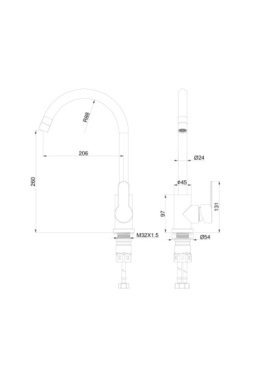 Смеситель для кухни Wonzon & Woghand WW-AE4554-MW
