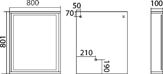 Зеркало Misty Даллас 80 светлое дерево, с подсветкой