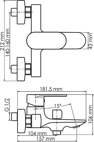 Смеситель для ванны Wasserkraft Mindel 8501