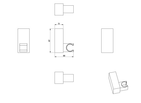 Настенный держатель Wonzon & Woghand WW-994201-BG