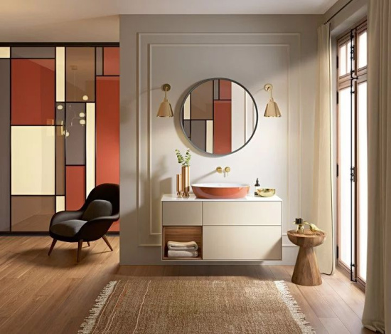 Зеркало Villeroy & Boch Antheus B30500PW 85 black ash, круглое
