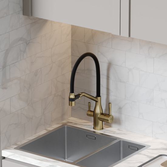 Смеситель для кухни Sancos Orta SC4008BG, брашированное золото