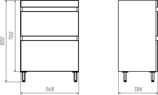 Тумба с раковиной ASB-Mebel Коста 60 светлый орех