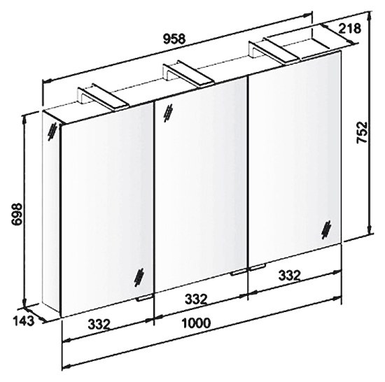Зеркало-шкаф Keuco Royal Universe 100 см