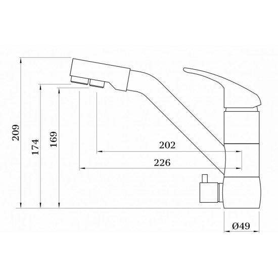 Смеситель для кухни Ganzer Rein GZ16026A с подключением к фильтру