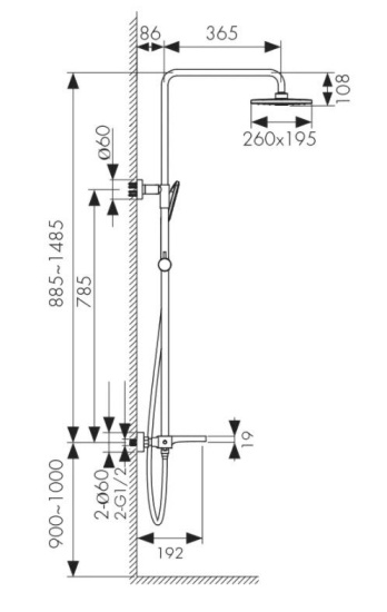 Душевая стойка Kaiser Star 02182-2 с термостатом