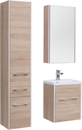 Зеркало-шкаф Aquanet Августа 50 L, дуб сонома