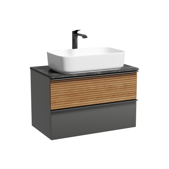 Тумба с раковиной Sancos Delta 80 дуб красный/графит, DL80GR