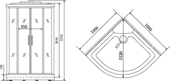 Душевая кабина Timo Standart T-6601 Silver