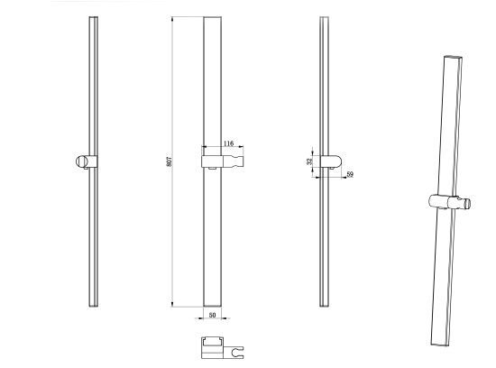Душевая штанга Wonzon & Woghand WW-986210-BG