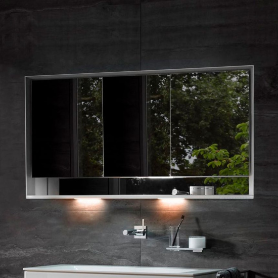 Зеркало-шкаф Keuco Royal Lumos 120 серебристое анодированное с подсветкой