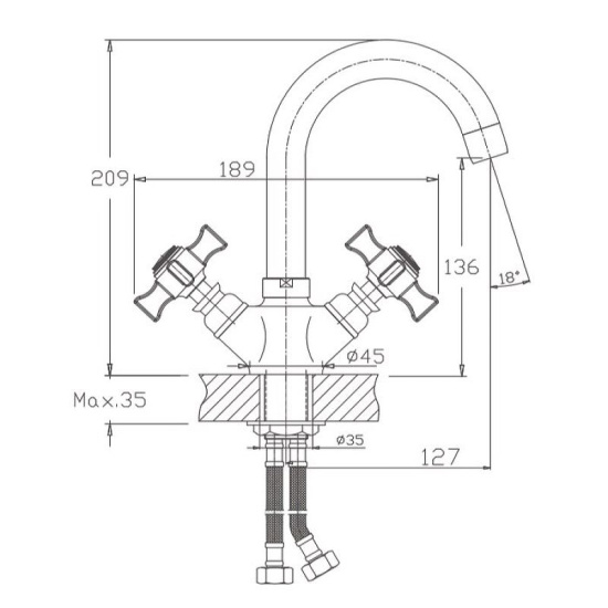 Смеситель для кухни Haiba HB4524