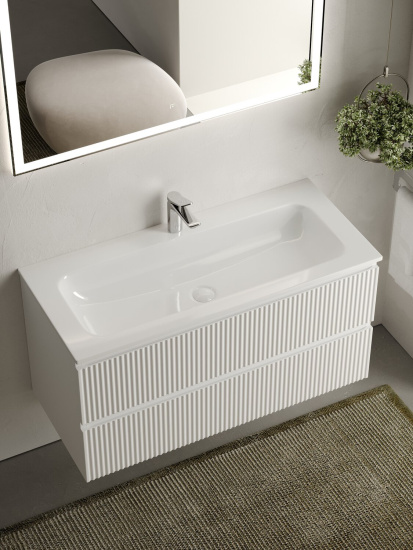 Тумба с раковиной Sancos Snob R 100 Bianco SNR100W, подвесная