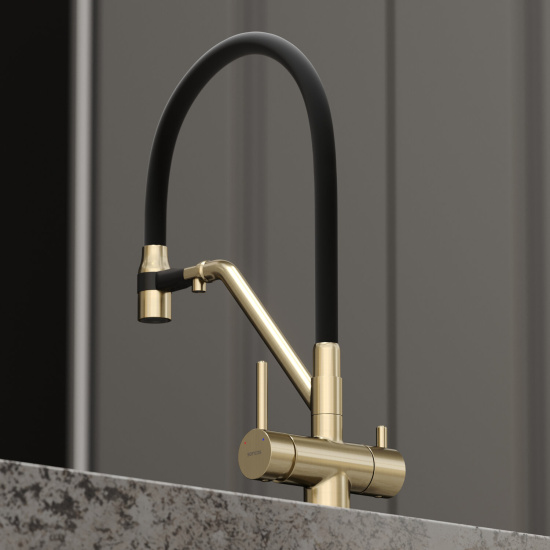 Смеситель для кухни Sancos Dora SC4003BG, брашированное золото