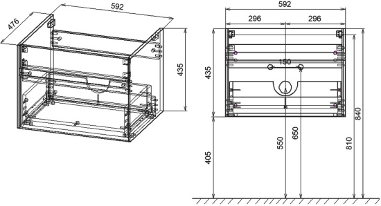 Мебель для ванной Vincea Chiara 60 дуб табак