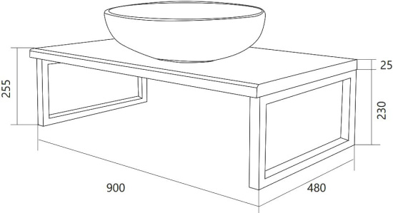Столешница с раковиной 1MarKa Grunge Loft 90 дуб вотан