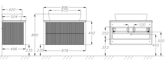 Тумба со столешницей Opadiris Рубинно 90 белая, раковина One