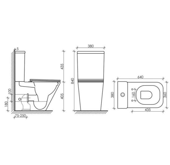 Унитаз-компакт Ceramicanova Cubic CN1803