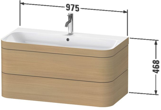 Мебель для ванной Duravit Happy D.2 Plus 100 средиземноморский дуб