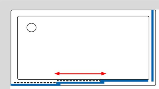 Душевой уголок GuteWetter Practic Rectan GK-403 левая 130x105 см стекло бесцветное, профиль матовый хром