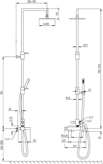 Душевая стойка Migliore Kvant 31858