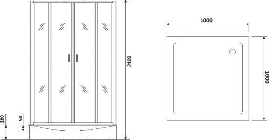 Душевая кабина Niagara Premium NG-6902-01Q Black 100x100