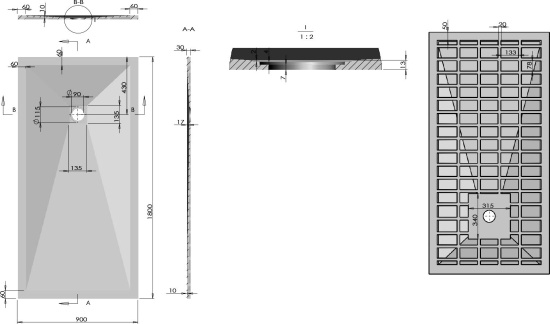Поддон для душа Vincea VST-4SR9018W 180x90 белый матовый, с сифоном