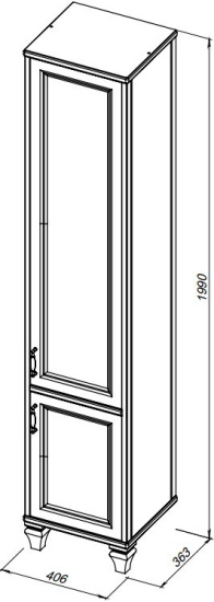 Пенал Aquanet Валенса 40 New R, белый матовый