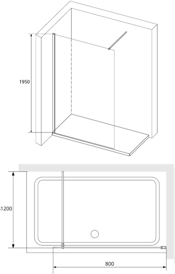 Душевая перегородка RGW WA-010 80x200, стекло сатин