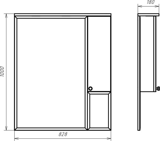 Зеркало Misty Латте 85 R c подсветкой, белая эмаль