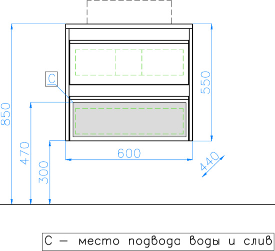 Тумба с раковиной Style Line Монако 60 Plus, осина белая