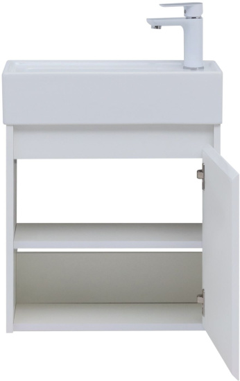 Тумба с раковиной Aquanet Nova Lite 50 белый глянец